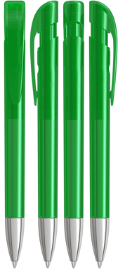 UMA YES transparante balpen met metalen punt - Dark green