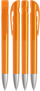 UMA YES transparante balpen met metalen punt - Orange