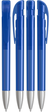 UMA YES transparante balpen met metalen punt - Dark blue