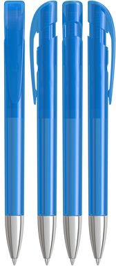 UMA YES transparante balpen met metalen punt - Light blue