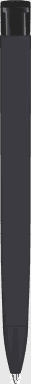 UMA TRINITY Soft-Touch-Kugelschreiber mit opaker Klemme - Schwarz