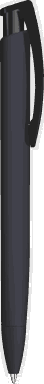 UMA TRINITY Soft-Touch-Kugelschreiber mit opaker Klemme - Schwarz