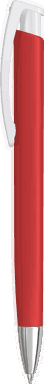 UMA TRINITY Soft-Touch-Kugelschreiber mit weißem Clip und Metallspitze - Rot