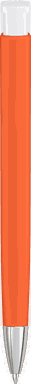 UMA TRINITY Soft-Touch-Kugelschreiber mit weißem Clip und Metallspitze - Orange