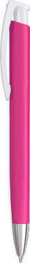 UMA TRINITY Soft-Touch-Kugelschreiber mit weißem Clip und Metallspitze - Magenta