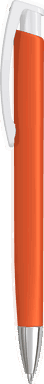 UMA TRINITY Soft-Touch-Kugelschreiber mit weißem Clip und Metallspitze - Orange
