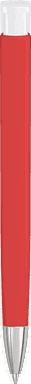 UMA TRINITY Soft-Touch-Kugelschreiber mit weißem Clip und Metallspitze - Rot