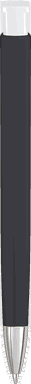 UMA TRINITY Soft-Touch-Kugelschreiber mit weißem Clip und Metallspitze - Schwarz