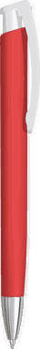 UMA TRINITY Soft-Touch-Kugelschreiber mit weißem Clip und Metallspitze - Rot