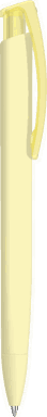 UMA TRINITY Soft-Touch-Kugelschreiber mit transparentem Clip - Pastellgelb