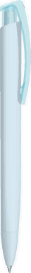UMA TRINITY Soft-Touch-Kugelschreiber mit transparentem Clip - Pastellblau