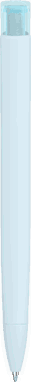 UMA TRINITY Soft-Touch-Kugelschreiber mit transparentem Clip - Pastellblau