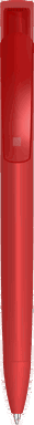 UMA TRINITY Soft-Touch-Kugelschreiber mit transparentem Clip - Rot