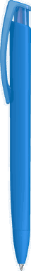 UMA TRINITY Soft-Touch-Kugelschreiber mit transparentem Clip - Hellblau