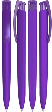 UMA TRINITY Soft-Touch-Kugelschreiber mit transparentem Clip - Lila