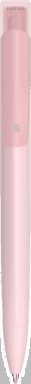UMA TRINITY Soft-Touch-Kugelschreiber mit transparentem Clip - Pastellrosa