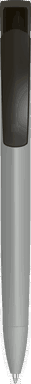 UMA TRINITY Soft-Touch-Kugelschreiber mit transparentem Clip - Grau