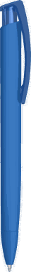 UMA TRINITY Soft-Touch-Kugelschreiber mit transparentem Clip - Mittelblau