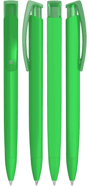 UMA TRINITY recycelter Kugelschreiber mit transparentem Clip - Hellgrün