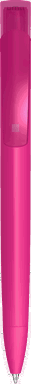 UMA TRINITY recycelter Kugelschreiber mit transparentem Clip - Magenta