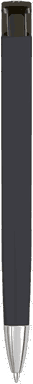 UMA TRINITY Soft-Touch-Kugelschreiber mit transparentem Clip und Metallspitze - Schwarz