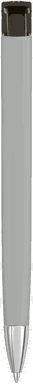 UMA TRINITY Soft-Touch-Kugelschreiber mit transparentem Clip und Metallspitze - Grau
