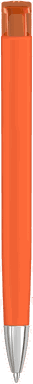 UMA TRINITY Soft-Touch-Kugelschreiber mit transparentem Clip und Metallspitze - Orange