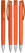 UMA TRINITY gerecyclede balpen met transparante clip en metalen punt - Orange
