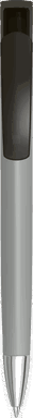 UMA TRINITY recycelter Kugelschreiber mit transparentem Clip und Metallspitze - Grau