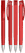 UMA TRINITY gerecyclede balpen met transparante clip en metalen punt - Red