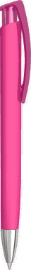 UMA TRINITY recycelter Kugelschreiber mit transparentem Clip und Metallspitze - Magenta