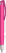 UMA TRINITY gerecyclede balpen met transparante clip en metalen punt - Magenta