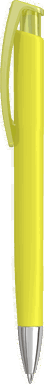 UMA TRINITY recycelter Kugelschreiber mit transparentem Clip und Metallspitze - Gelb