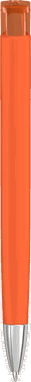 UMA TRINITY recycelter Kugelschreiber mit transparentem Clip und Metallspitze - Orange