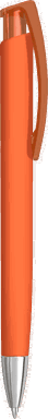UMA TRINITY recycelter Kugelschreiber mit transparentem Clip und Metallspitze - Orange