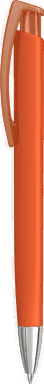 UMA TRINITY recycelter Kugelschreiber mit transparentem Clip und Metallspitze - Orange