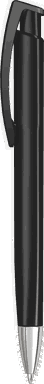 UMA TRINITY Kugelschreiber mit undurchsichtigem Clip und Metallspitze - Schwarz