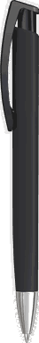 UMA TRINITY Soft-Touch-Kugelschreiber mit blickdichtem Clip und Metallspitze - Schwarz