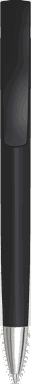 UMA TRINITY Soft-Touch-Kugelschreiber mit blickdichtem Clip und Metallspitze - Schwarz