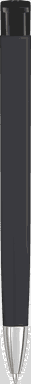 UMA TRINITY Soft-Touch-Kugelschreiber mit blickdichtem Clip und Metallspitze - Schwarz