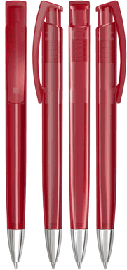 UMA TRINITY transparente Kugelschreiber mit Metallspitze - Rot