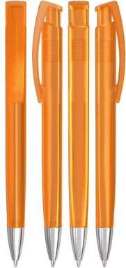 UMA TRINITY transparente Kugelschreiber mit Metallspitze - Orange