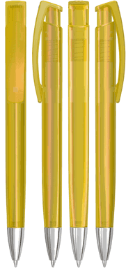 UMA TRINITY transparente Kugelschreiber mit Metallspitze - Ocker