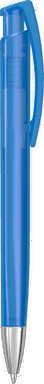UMA TRINITY transparente Kugelschreiber mit Metallspitze - Hellblau