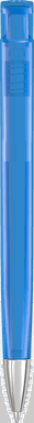 UMA TRINITY transparente Kugelschreiber mit Metallspitze - Hellblau