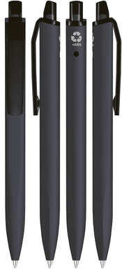 UMA Align gerecycelde soft touch balpen met transparante clip - Black