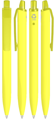 UMA Align gerecycelde soft touch balpen met transparante clip - Yellow