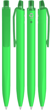UMA Align gerecycelde soft touch balpen met transparante clip - Light green