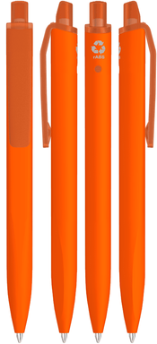UMA Align gerecycelde soft touch balpen met transparante clip - Orange