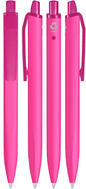UMA Align gerecycelde soft touch balpen met transparante clip - Magenta